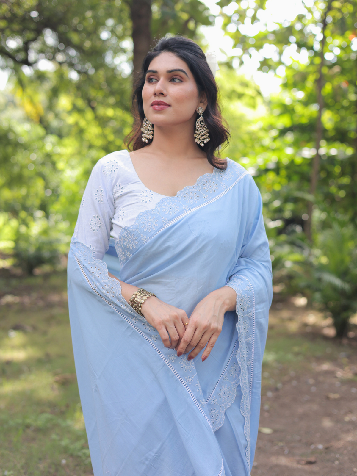 Ganga- Cotton saree with blouse