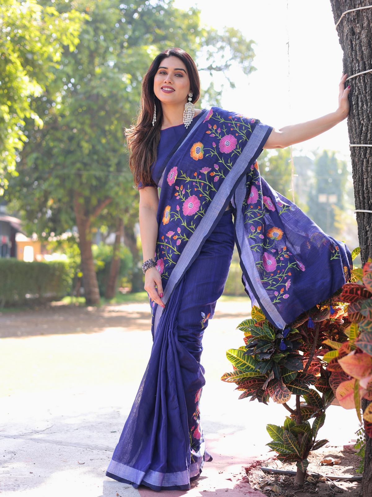 Enchanted Garden cotton saree with blouse