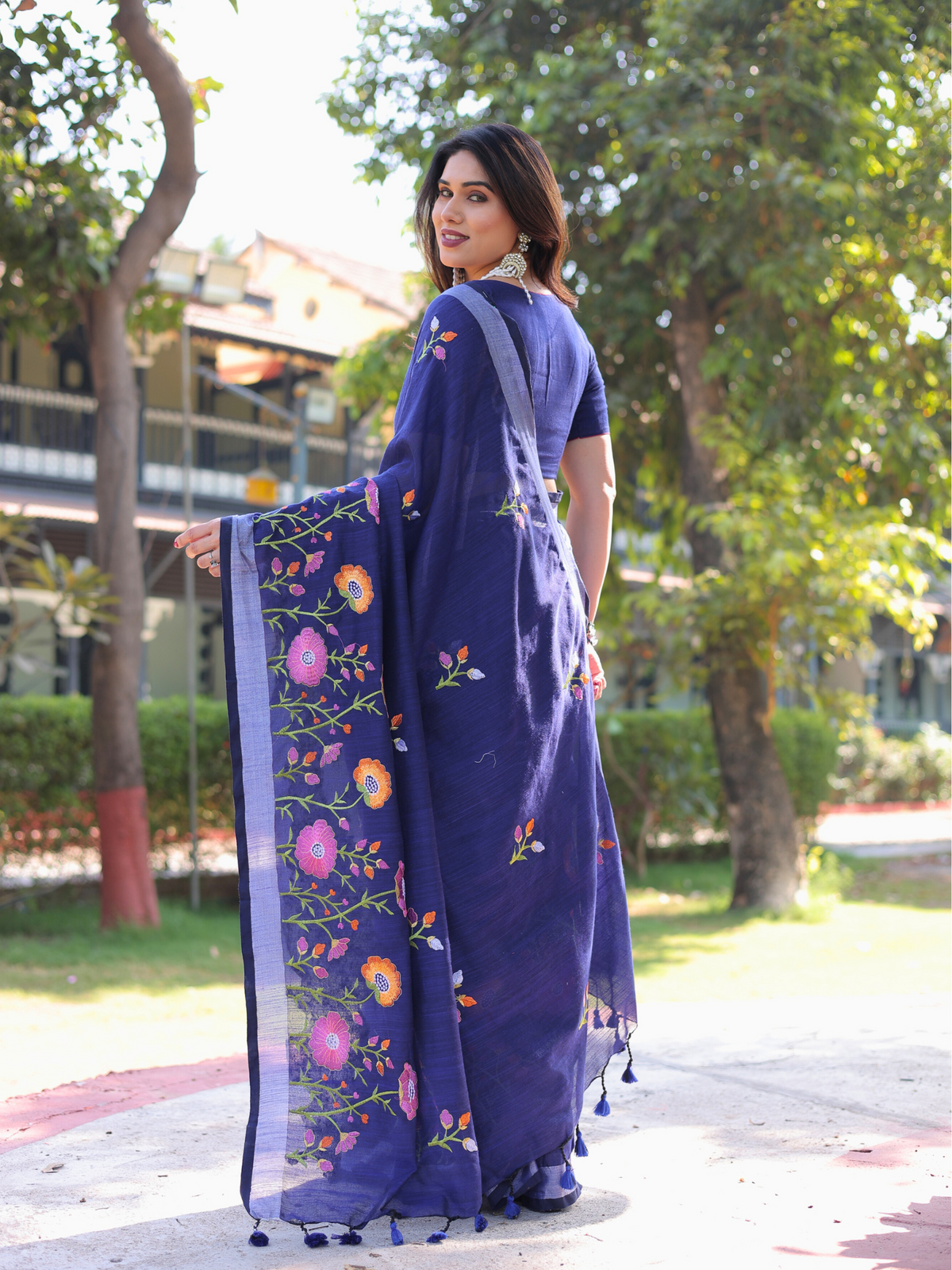 Enchanted Garden cotton saree with blouse